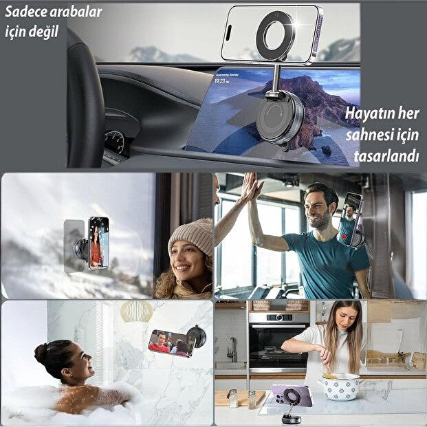 Magnevo Manyetik-Vakumlu Araç Telefon Tutucu