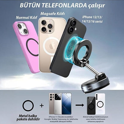 Magnevo Manyetik-Vakumlu Araç Telefon Tutucu