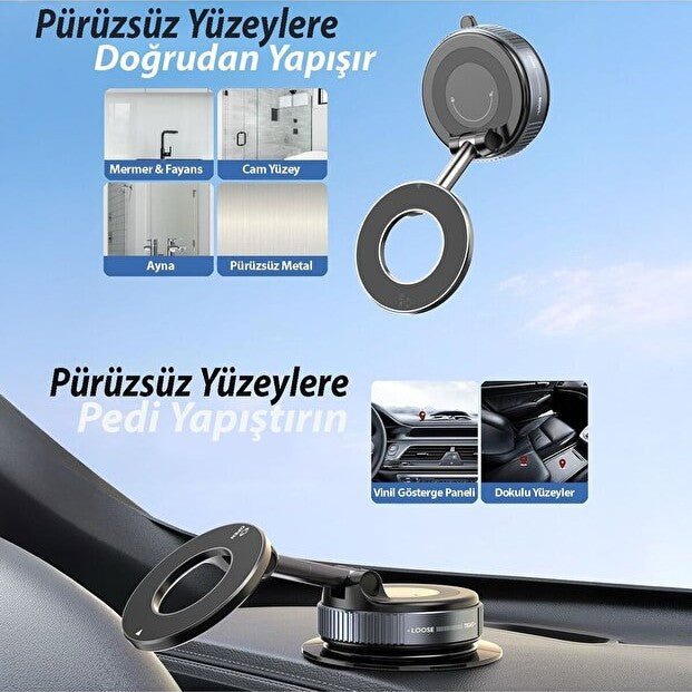 Magnevo Manyetik-Vakumlu Araç Telefon Tutucu