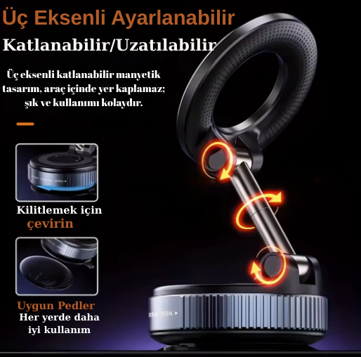 Magnevo Manyetik-Vakumlu Araç Telefon Tutucu